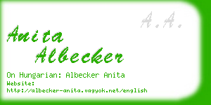 anita albecker business card